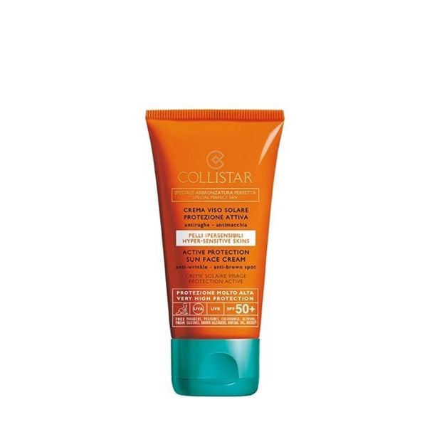 Collistar Active Protection Sun Face Cream Αντηλιακή Κρέμα Προσώπου Κατά των Ρυτίδων & των Καφέ Κηλίδων Spf50+ 50ml