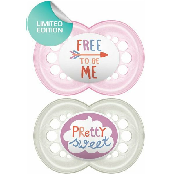 Mam Original Silicone Soother Happy Thoughts Girl 6m+ 2pcs