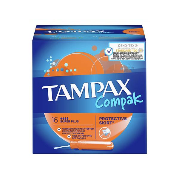 Tampax Compak Super Plus Tampons With Applicator 16pcs
