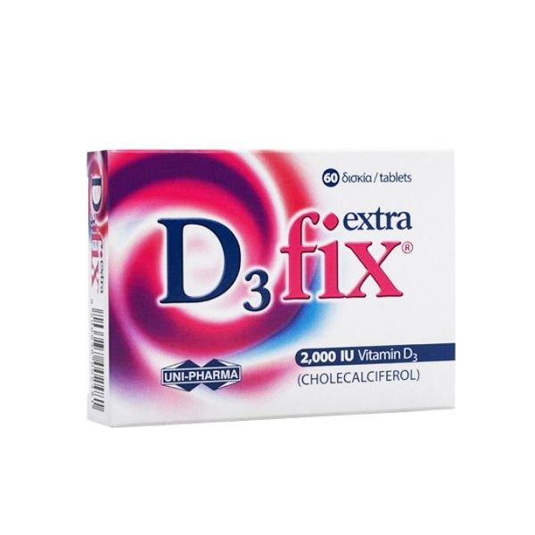 Uni-Pharma D3 Fix EXTRA 2000iu Vitamin D3 60 ταμπλέτες