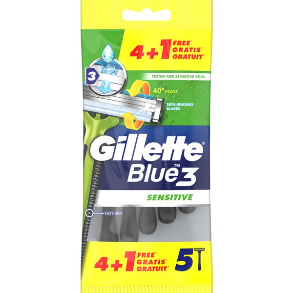 Gillette Blue 3 Sensitive Ξυραφάκια μιας Χρήσης 5τμχ