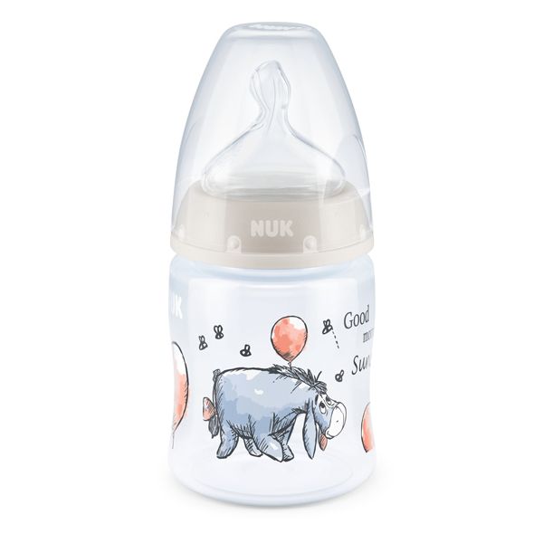 Nuk First Choice+ Disney Winnie Τhe Pooh Μπιμπερό με Θηλή Σιλικόνης & Δείκτη Ελεγχου Θερμοκρασίας σε Διάφορα Χρώματα & Σχέδια 0-6m 150ml 1τμχ