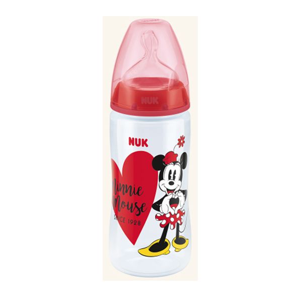 Nuk First Choice+ Disney Mickey Mouse Πλαστικό Μπιμπερό Με Θηλή Σιλικόνης & Δείκτη Ελεγχου Θερμοκρασίας Μ 6-18m 300ml