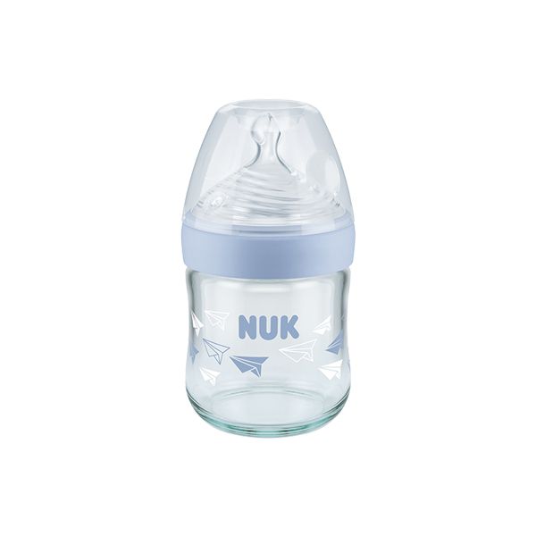 Nuk Nature Sense Γυάλινο Μπιμπερό Με Θηλή Σιλικόνης 0-6m Small 120ml