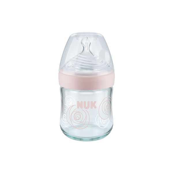 Nuk Nature Sense Γυάλινο Μπιμπερό Με Θηλή Σιλικόνης 0-6m Small 120ml