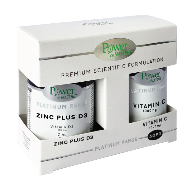 Power Health Platinum Συμπλήρωμα Διατροφής με Ψευδάργυρο & Βιταμίνη D3 30 ταμπλέτες & Δώρο Βιταμίνη C 1000mg 20 ταμπλέτες 1+1