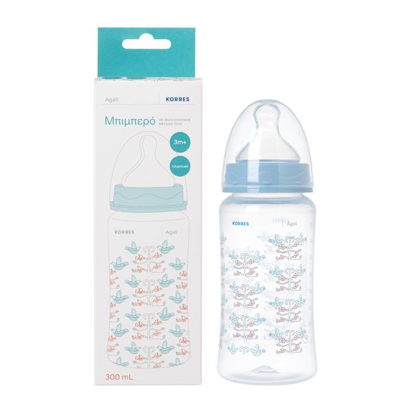 Korres Agali Baby Bottle with Silicone Teat Medium Flow 3m+ 300ml