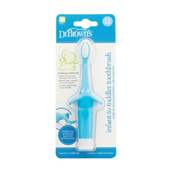Dr Brown's Infant-To-Toddler Toothbrush Elephant Blue 0-3 years