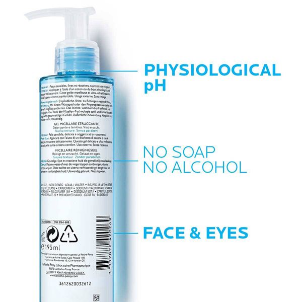 La Roche-Posay Rosaliac Micellar Make-Up Removal Gel Ντεμακιγιάζ Προσώπου για Ευαίσθητο Δέρμα 195ml