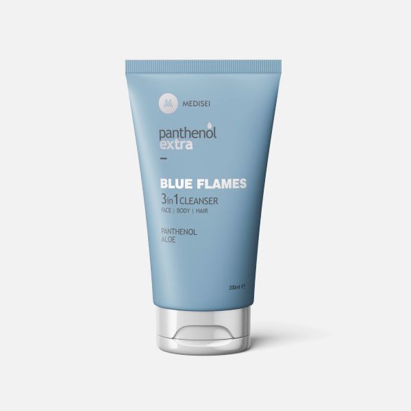 Panthenol Extra Blue Flames 3 in 1 Cleanser Ανδρικό Καθαριστικό Προσώπου/Σώματος/Μαλλιών 200ml