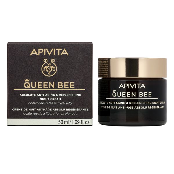 Apivita Queen Bee Κρέμα Νυκτός Απόλυτης Αντιγήρανσης & Εντατικής Θρέψης με Βασιλικό Πολτό Ελεγχόμενης Αποδέσμευσης 50ml