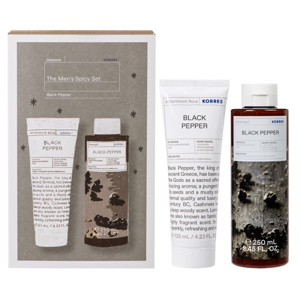 Korres The Men's Spicy Black Pepper Set με Ανδρικό Αφρόλουτρο 250ml & Aftershave Balm 125ml