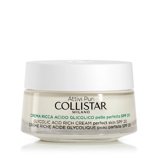 Collistar Attivi Puri Glycolic Acid Rich Cream Κρέμα Ημέρας Προσώπου Πλούσιας Υφής με Γλυκολικό Οξύ Spf20 50mlv