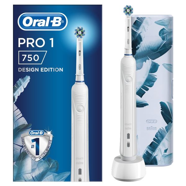 Oral-B Design Edition Pro 1 750 BlueElectric Toothbrush & Gift Travel Case