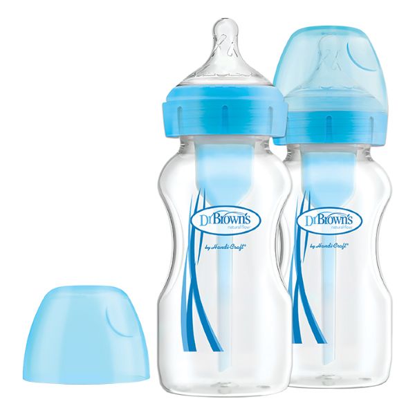 Dr. Brown's Options+ Anti-Colic Μπιμπερό PP με Φαρδύ Λαιμό Μπλέ 0m+ 2x270 ml