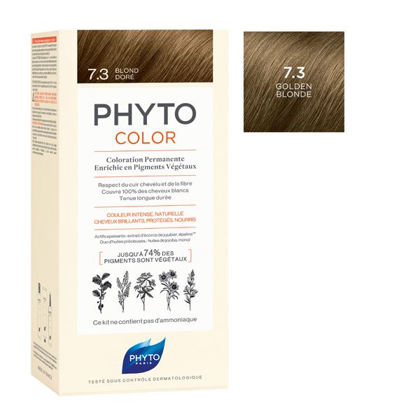 Phyto Phytocolor Μόνιμη Βαφή Μαλλιών 7.3 Ξανθό Χρυσό