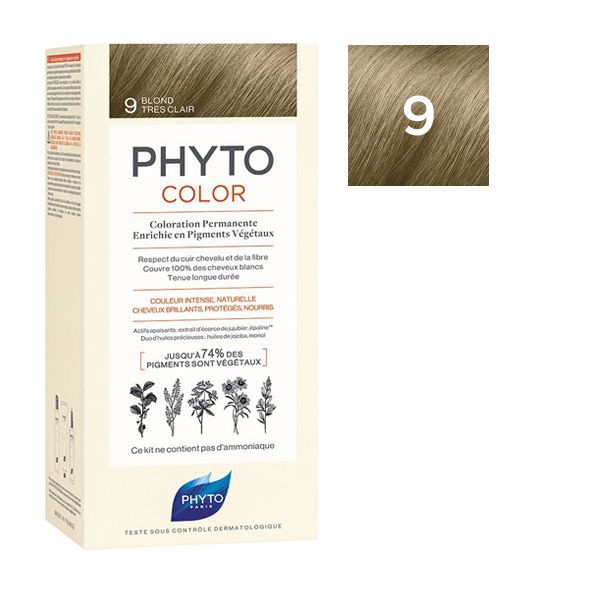 Phyto Phytocolor Μόνιμη Βαφή Μαλλιών 9 Ξανθό Πολύ Ανοιχτό