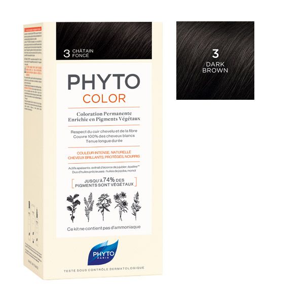 Phyto Phytocolor Μόνιμη Βαφή Μαλλιών 3 Καστανό Σκούρο