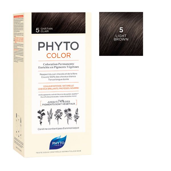 Phyto Phytocolor Μόνιμη Βαφή Μαλλιών 5 Καστανό Ανοιχτό