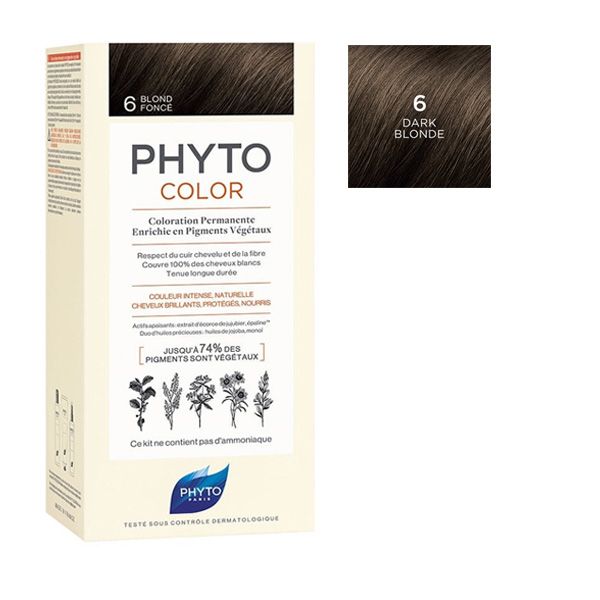 Phyto Phytocolor Μόνιμη Βαφή Μαλλιών 6 Ξανθό Σκούρο