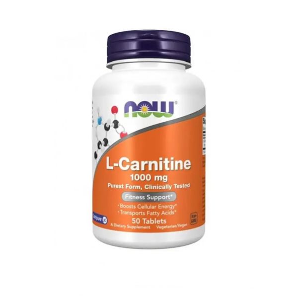 Now L-Carnitine 1000mg 50 Veg Capsules