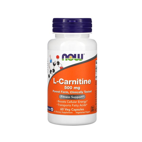 Now L-Carnitine 500mg 60 Veg Capsules