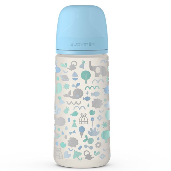 Suavinex Memories Blue Πλαστικό Μπιμπερό με Θηλή Σιλικόνης 6m+ 360ml