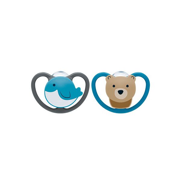 Nuk Space Πιπίλα Σιλικόνης 18-36m (Διάφορα Χρώματα & Σχέδια) 2τμχ