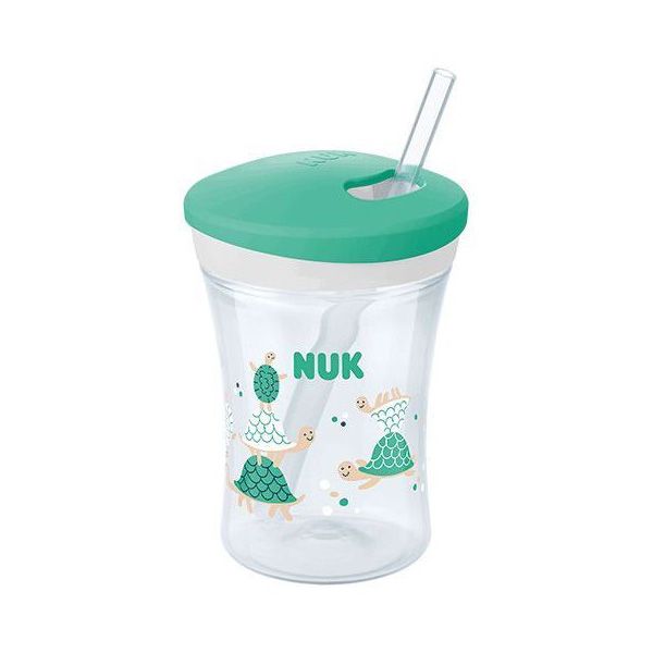Nuk Action Cup Κύπελλο με Καλαμάκι 12m+ 230ml (Διάφορα Χρώματα & Σχέδια) 1τμχ