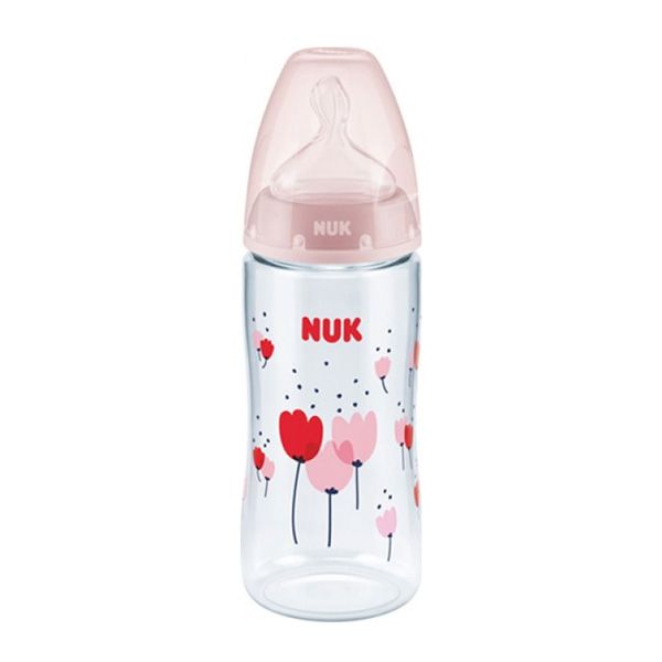 Nuk First Choice+ Πλαστικό Μπιμπερό με Θηλή Σιλικόνης & Δείκτη Ελεγχου Θερμοκρασίας 6-18m 300ml