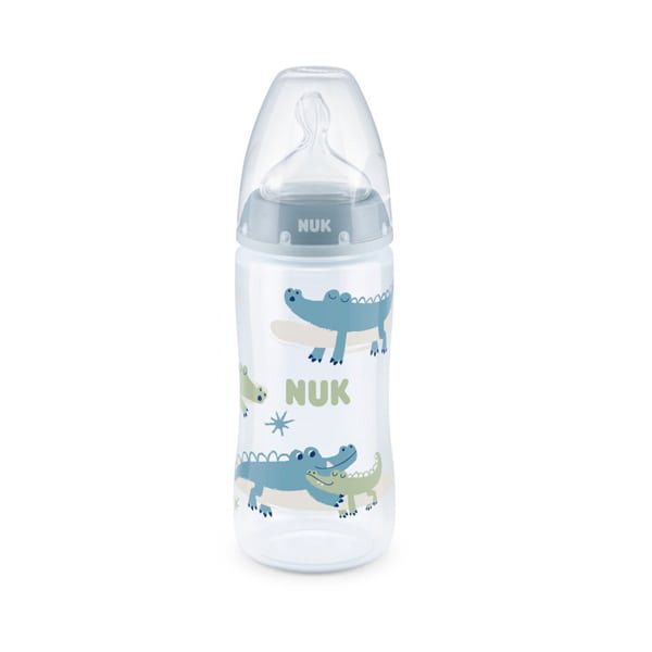 Nuk First Choice+ Πλαστικό Μπιμπερό με Θηλή Σιλικόνης & Δείκτη Ελεγχου Θερμοκρασίας 6-18m 300ml (Διάφορα Χρώματα & Σχέδια) 1τμχ