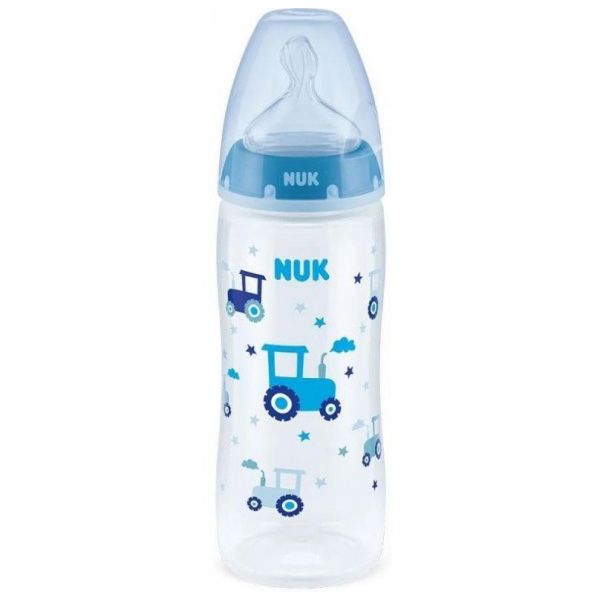 Nuk First Choice+ Πλαστικό Μπιμπερό με Θηλή Σιλικόνης & Δείκτη Ελεγχου Θερμοκρασίας 6-18m 300ml