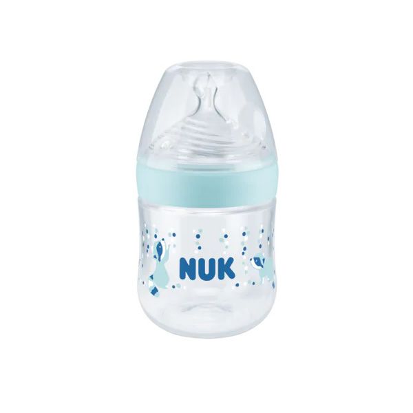 Nuk Nature Sense Πλαστικό Μπιμπερό με Δείκτη Ελεγχου Θερμοκρασίας & Πιπίλα Σιλικόνης Small 150ml (Διάφορα Χρώματα & Σχέδια) 1τμχ