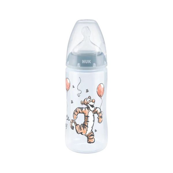 Nuk First Choice+ Disney Winnie Τhe Pooh Μπιμπερό με Θηλή Σιλικόνης & Δείκτη Ελεγχου Θερμοκρασίας 0-6m 300 ml 1 τμχ