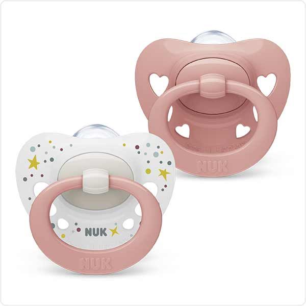 Nuk Signature Πιπίλα Σιλικόνης 0-6m (Διάφορα Χρώματα& Σχέδια) 2τμχ
