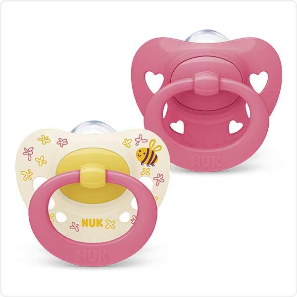 Nuk Signature Πιπίλα Σιλικόνης 6-18m (Διάφορα Χρώματα& Σχέδια) 2τμχ