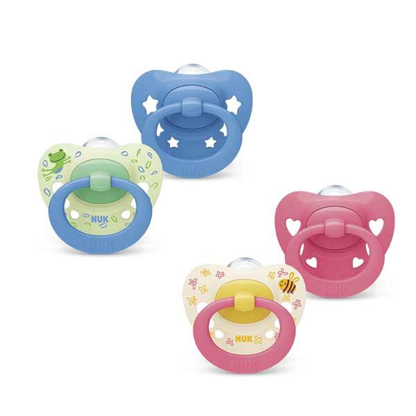 Nuk Signature Πιπίλα Σιλικόνης 6-18m (Διάφορα Χρώματα& Σχέδια) 2τμχ