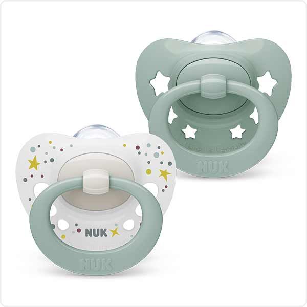 Nuk Signature Πιπίλα Σιλικόνης 0-6m (Διάφορα Χρώματα& Σχέδια) 2τμχ