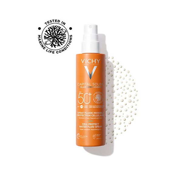 Vichy Capital Soleil Cell Protect Water Fluid Αντηλιακό Σπρέι Σώματος Spf50+ 200ml