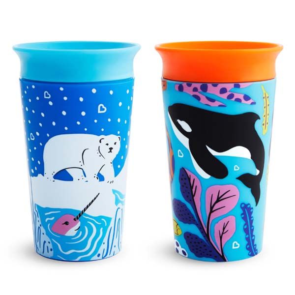 Munchkin Miracle 360° Sippy Cup Polar and Orca 266ml 2pcs