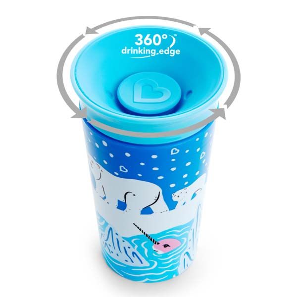 Munchkin Miracle 360° Sippy Cup Polar-Orca Σετ με Εκπαιδευτικά Ποτήρια 12m+ 266 ml