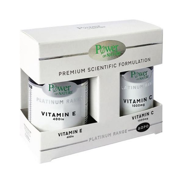 Power Health Platinum Range Συμπλήρωμα Διατροφής με Βιταμίνη Ε 400iu 30 κάψουλες & Δώρο Βιταμίνη C 1000mg 20 δισκία 1+1