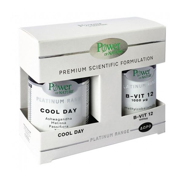 Power Health Platinum Cool Day Συμπλήρωμα Διατροφής για τη Μείωση του Άγχους 30 ταμπλέτες & Δώρο Βιταμίνη B12 1000μg 20 δισκία 1+1