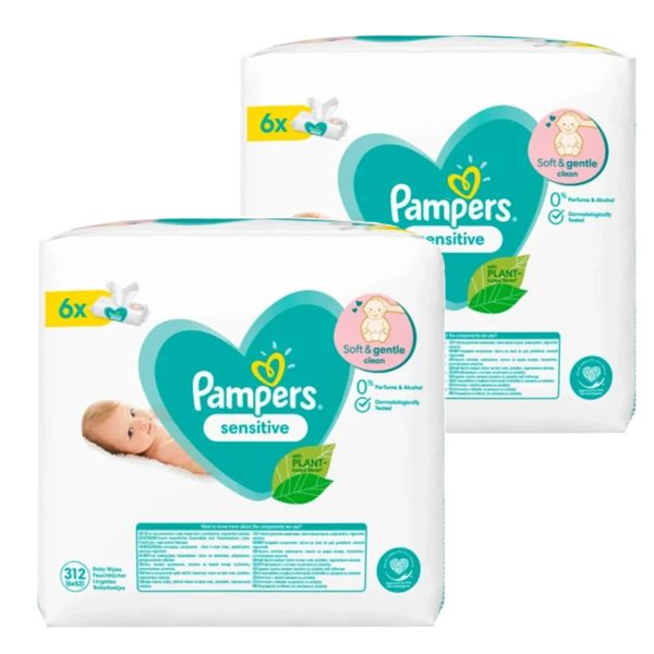 Pampers Sensitive Μωρομάντηλα 2x6x52 624τμχ