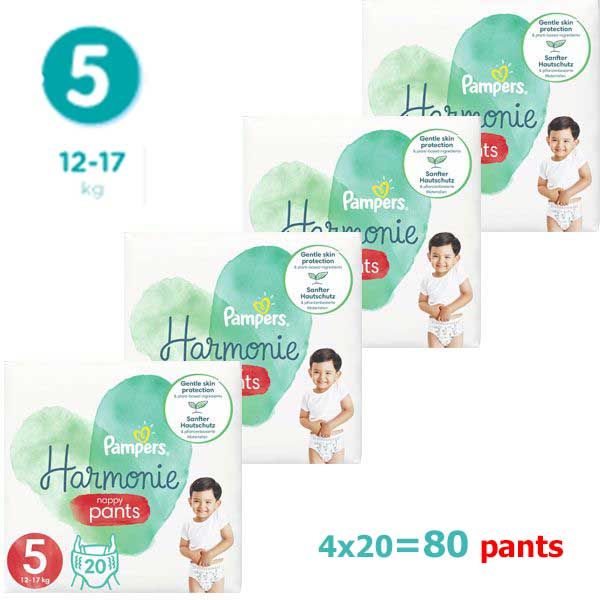 Pampers Harmonie Pants Maxi Pack No5 12-17kg 4x20pcs