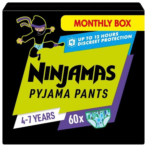 Pampers Ninjamas Boy Pyjama Pants Monthly Pack  4-7yo 17-30kg 60pcs