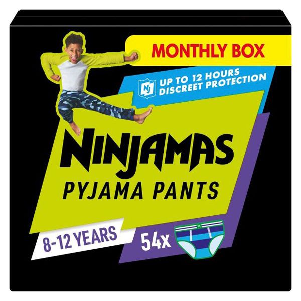 Pampers Ninjamas Pyjama Pants Monthly Pack  8-12yo 27-43kg 54pcs