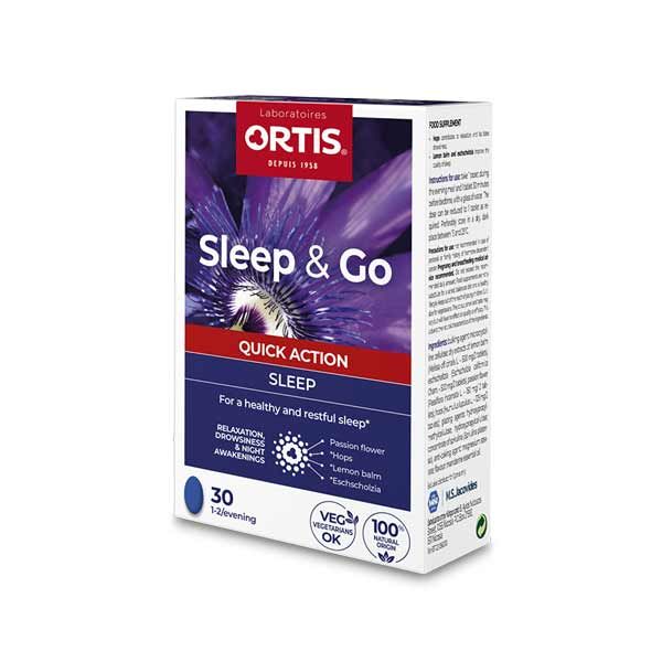 Ortis Sleep & Go Συμπλήρωμα Διατροφής για βελτίωση της Ποιότητας του Ύπνου 30 δισκία