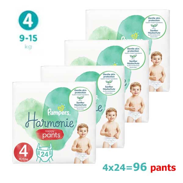 Pampers Harmonie Pants Maxi Pack No4 9-15kg 4x24pcs