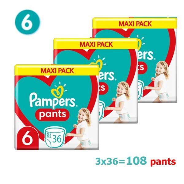 Pampers Pants Maxi Pack No6 14-19kg 3x36pcs